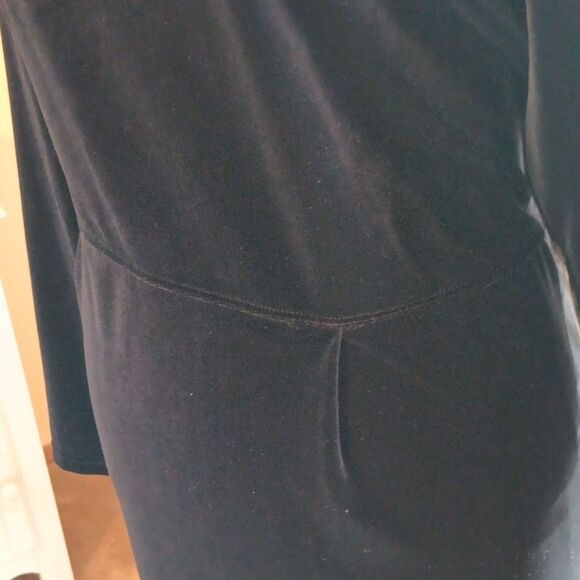 Charter Club Velvet Embroidered Evening  Dress. Velvet. Maxi. Black Tie - Picture 5 of 13